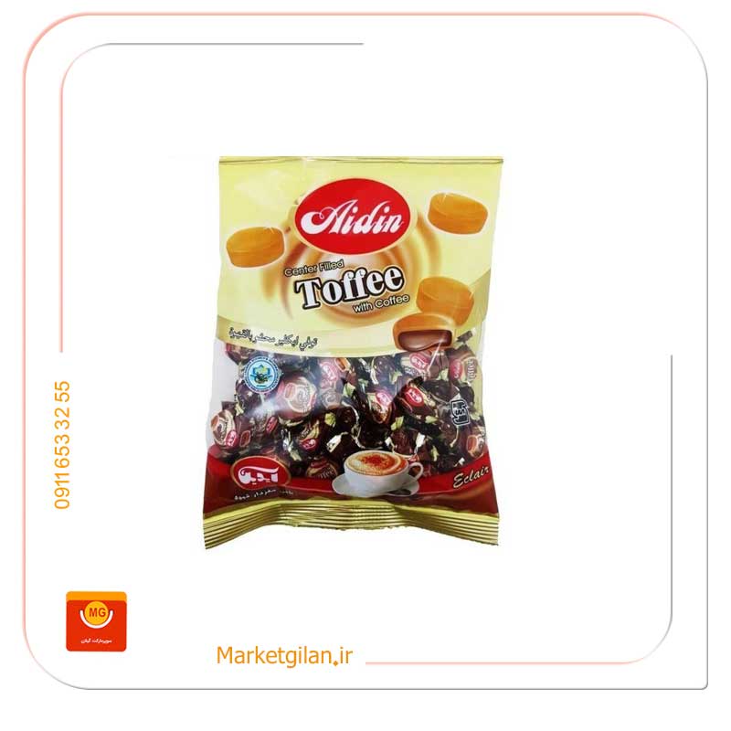 شکلات-تافی-شیری-با-مغز-کرم-قهوه-آیدین135گرمی تافی شیری با مغزی کرم قهوه میلکی مووو شیرین عسل 200گرمی-کد 1736 - Image 1