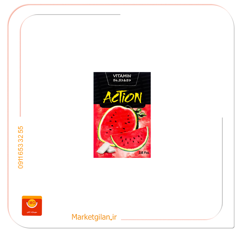 آدامس دراژه بدون شکر ویتامینه هندوانه اکشن آدامس دراژه بدون شکر ویتامینه هندوانه اکشن-کد 2098 - Image 1