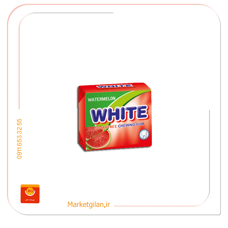 Marketgilan.irمارکت گیلان.موادغذلیی (27) آدامس وایت دراژه هندوانه 4عددی-کد 2155 - Image 1
