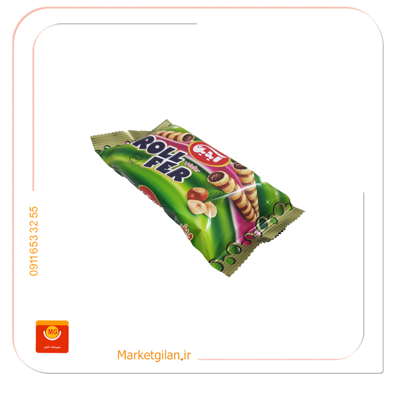ویفر لوله ای بامغزی کرم فندقی آیدین ویفر لوله ای بامغزی کرم فندقی توت موز آیدین-کد 2302 - Image 1
