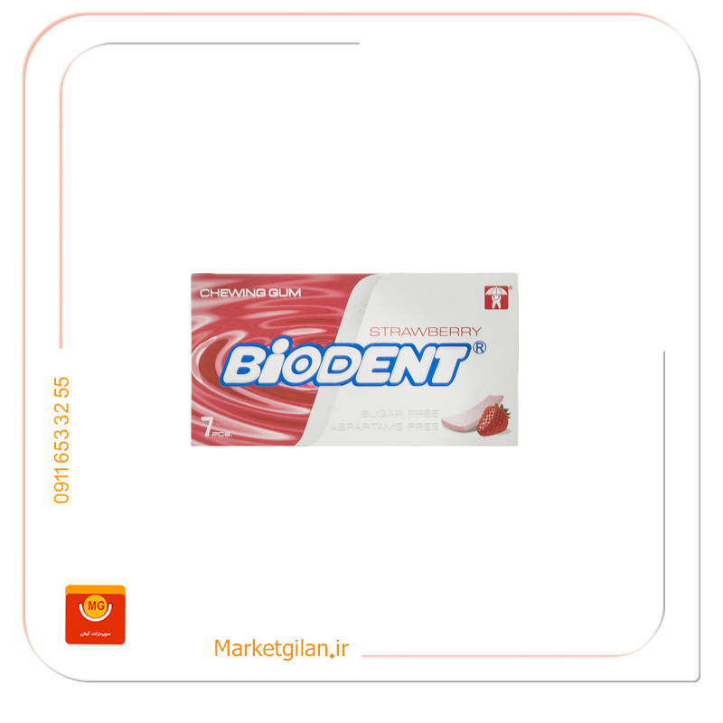 mg7 آدامس مینی استیک بدون شکر با طعم توت فرنگی بایودنت-کد 2361 - Image 1