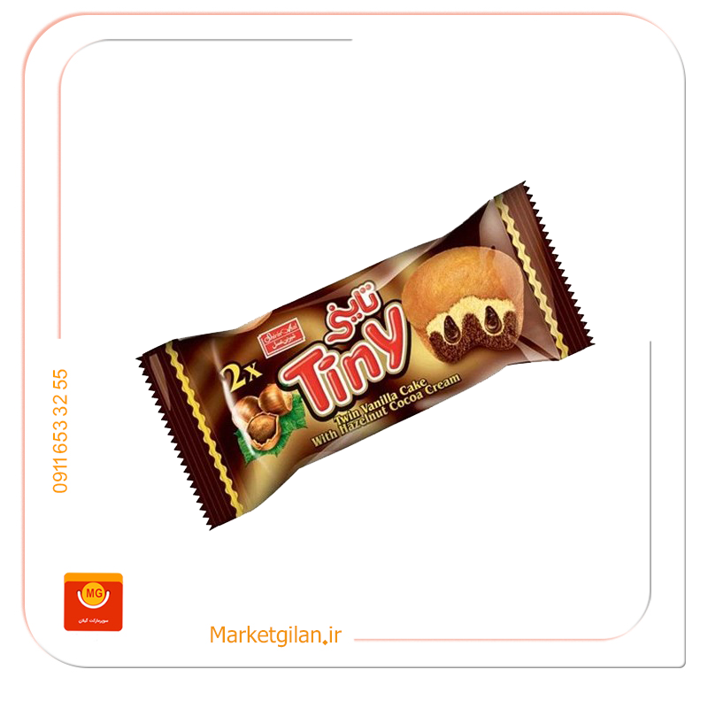 marketgilan.ir-shop 10 کیک روغنی دورنگ با مغزی کرم کاکائو وفندق شیرین عسل 60گرمی-کد 2766 - Image 1